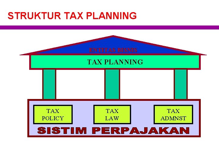 STRUKTUR TAX PLANNING ENTITAS BISNIS TAX PLANNING TAX POLICY TAX LAW TAX ADMNST 