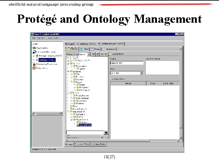Protégé and Ontology Management 18(27) 
