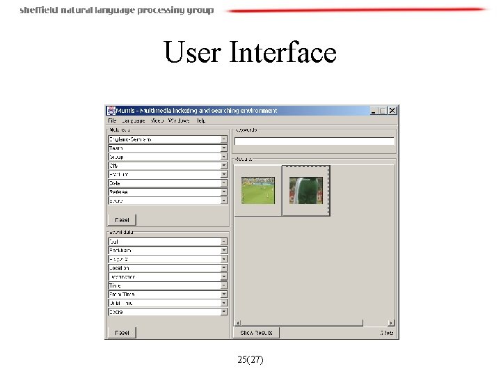 User Interface 25(27) 