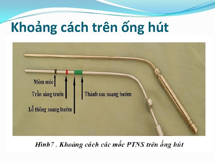 Khoảng cách trên ống hút 