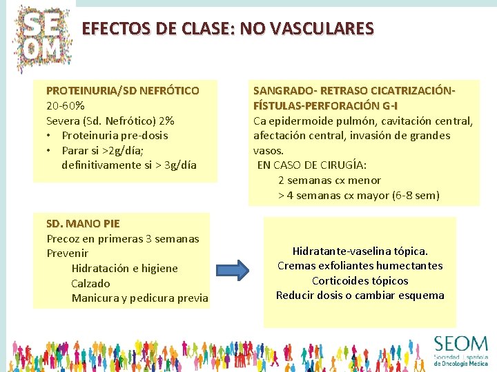EFECTOS DE CLASE: NO VASCULARES PROTEINURIA/SD NEFRÓTICO 20 -60% Severa (Sd. Nefrótico) 2% •