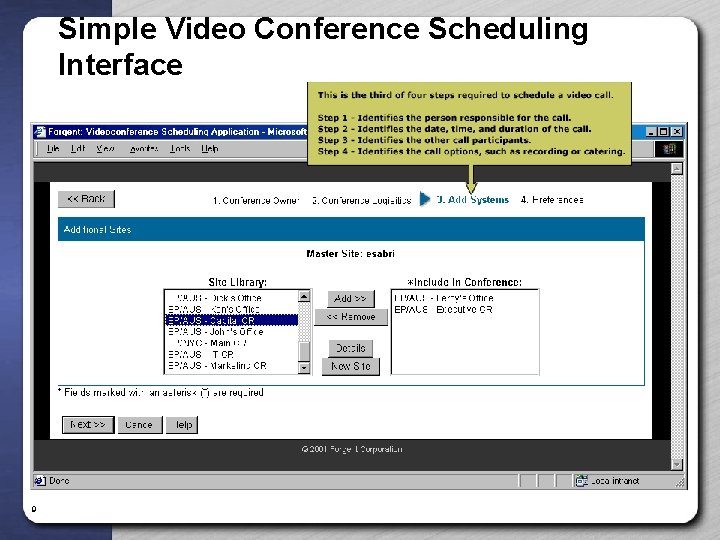 Simple Video Conference Scheduling Interface 9 