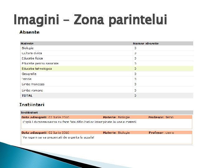 Imagini – Zona parintelui 