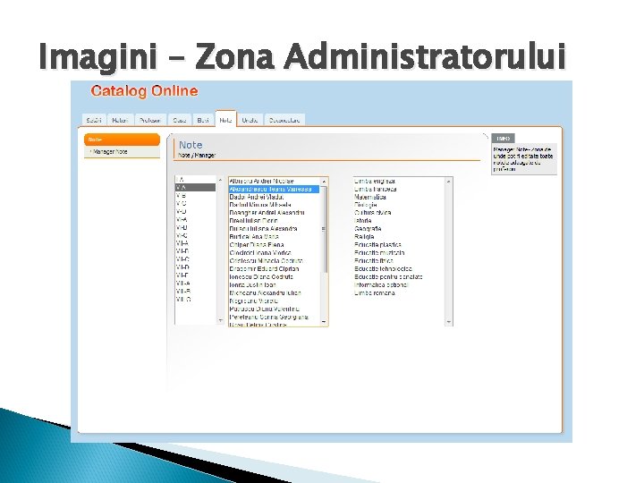 Imagini – Zona Administratorului 