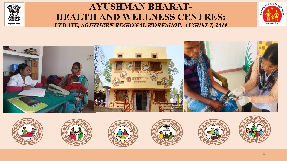 AYUSHMAN BHARATHEALTH AND WELLNESS CENTRES: UPDATE, SOUTHERN REGIONAL WORKSHOP, AUGUST 7, 2019 1 