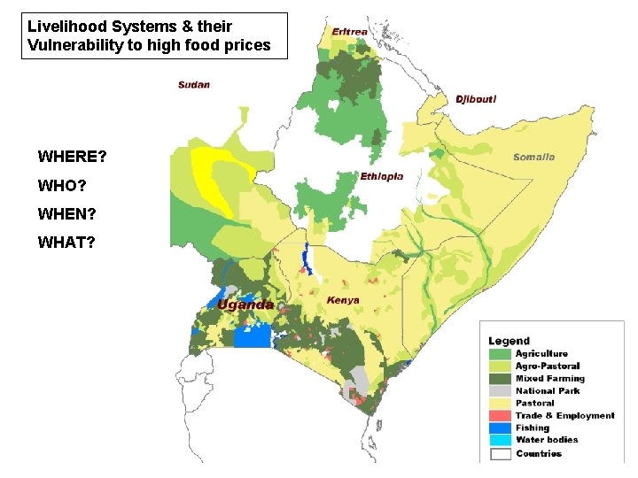 Livelihood Systems & their Vulnerability to high food prices WHERE? WHO? WHEN? WHAT? 