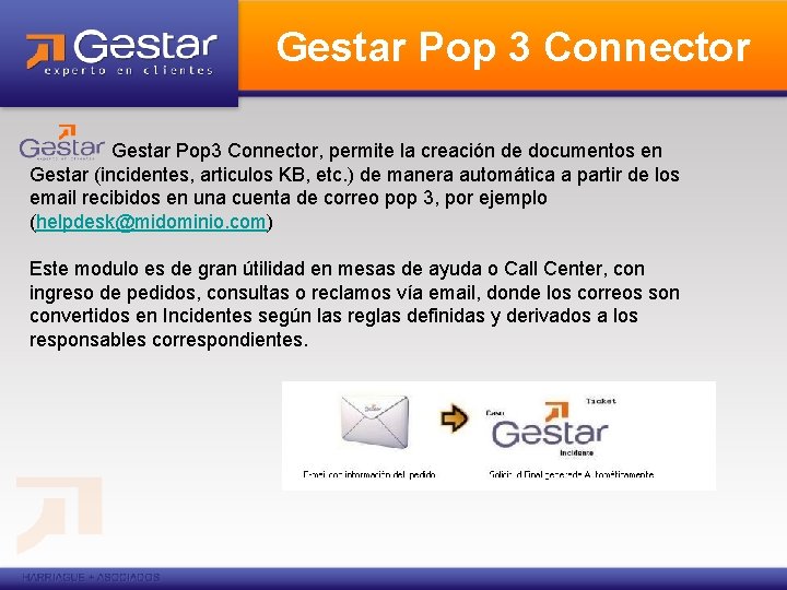 Gestar Pop 3 Connector, permite la creación de documentos en Gestar (incidentes, articulos KB,