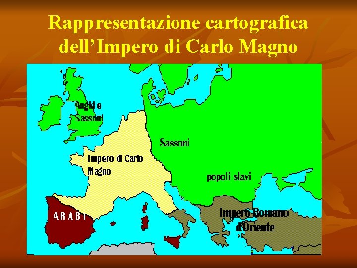 Rappresentazione cartografica dell’Impero di Carlo Magno 