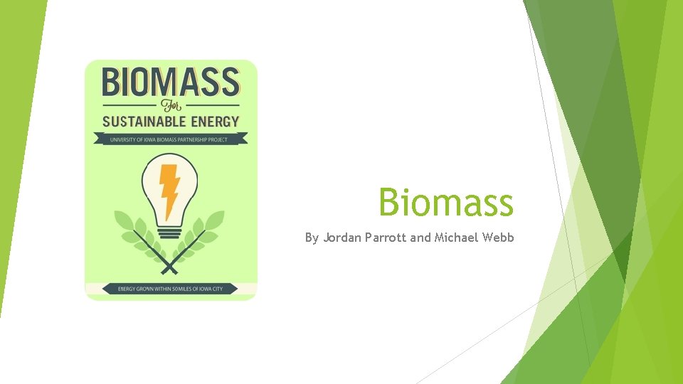 Biomass By Jordan Parrott and Michael Webb 