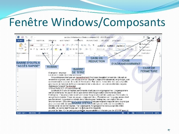 Fenêtre Windows/Composants 17 