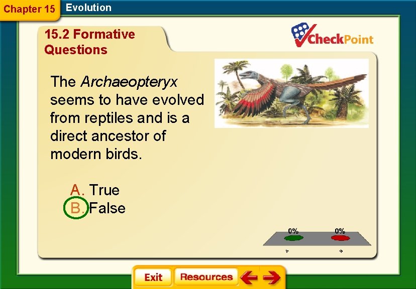 Chapter 15 Evolution 15. 2 Formative Questions The Archaeopteryx seems to have evolved from