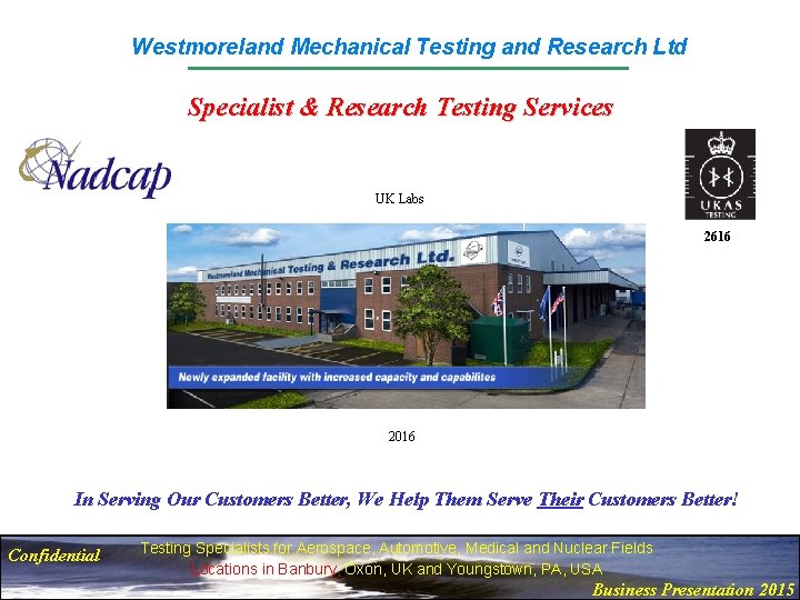 Westmoreland Mechanical Testing and Research Ltd Specialist & Research Testing Services UK Labs 2616