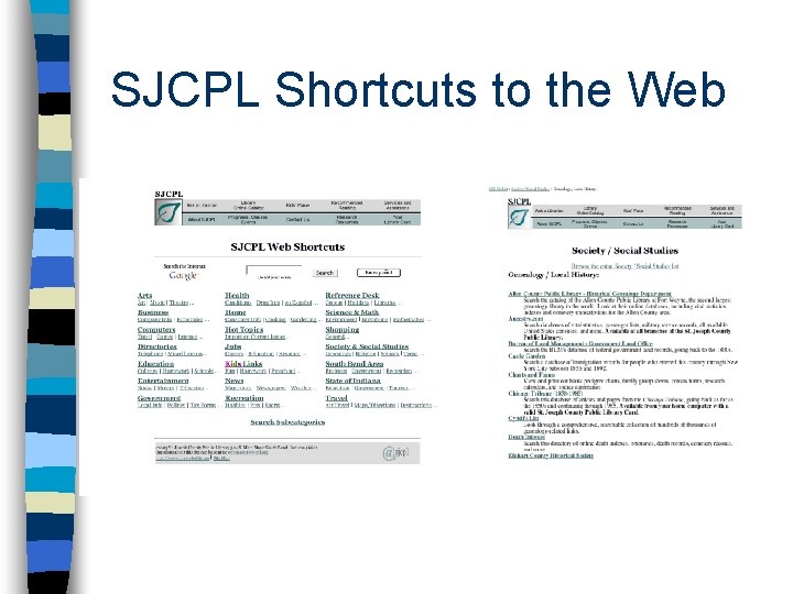 SJCPL Shortcuts to the Web 