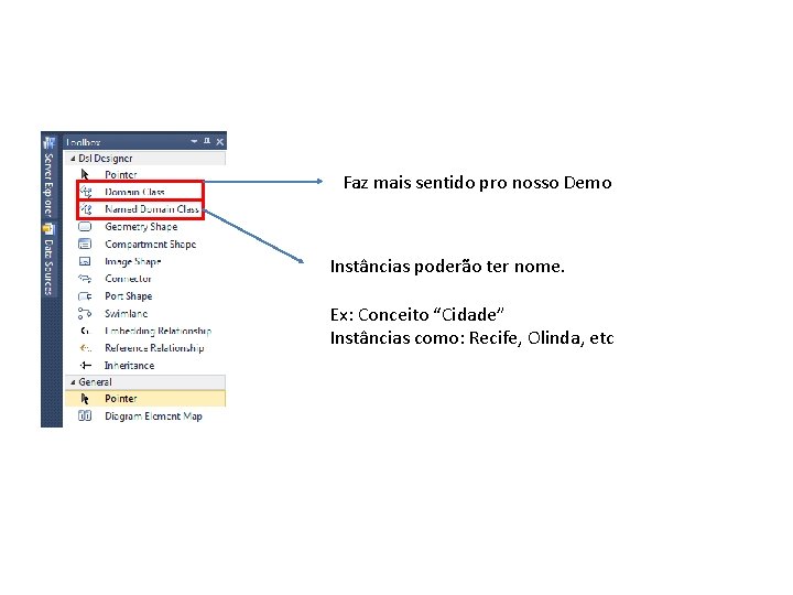 Faz mais sentido pro nosso Demo Instâncias poderão ter nome. Ex: Conceito “Cidade” Instâncias