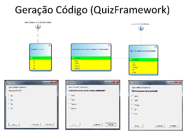 Geração Código (Quiz. Framework) 