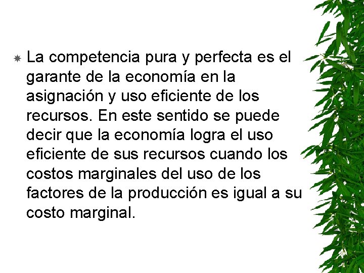  La competencia pura y perfecta es el garante de la economía en la