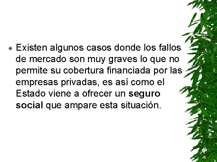  Existen algunos casos donde los fallos de mercado son muy graves lo que