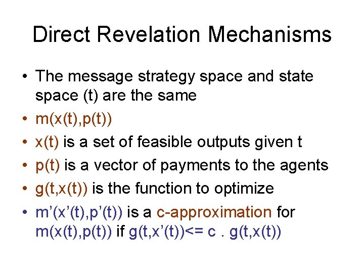 Mechanism Design Overview Incentives In Teams T Groves