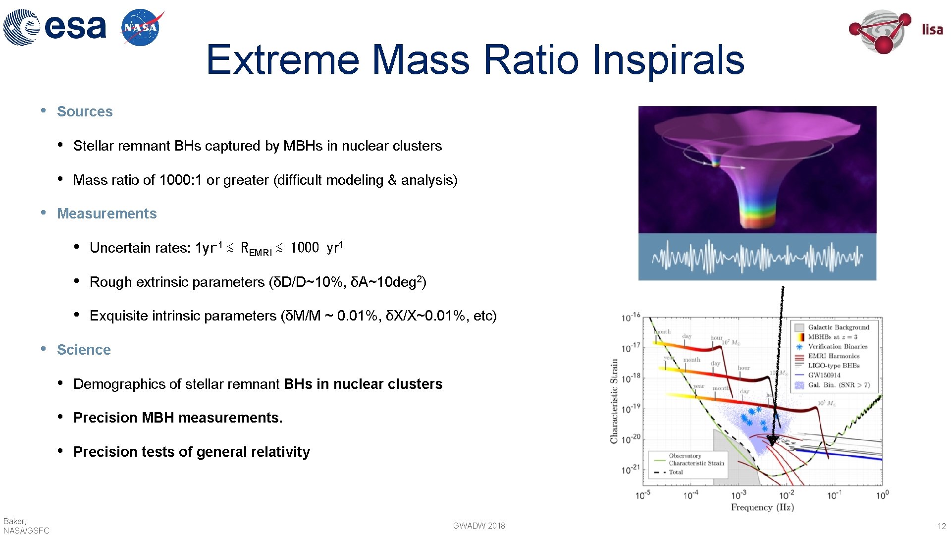 Extreme Mass Ratio Inspirals • Sources • Stellar remnant BHs captured by MBHs in