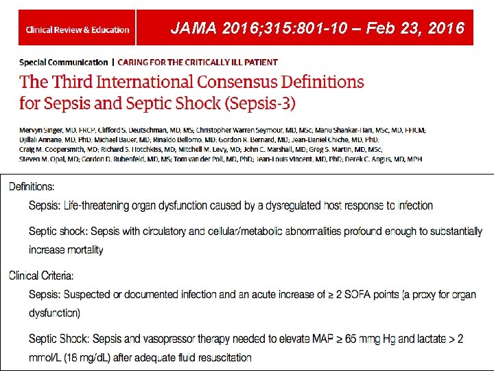 JAMA 2016; 315: 801 -10 – Feb 23, 2016 