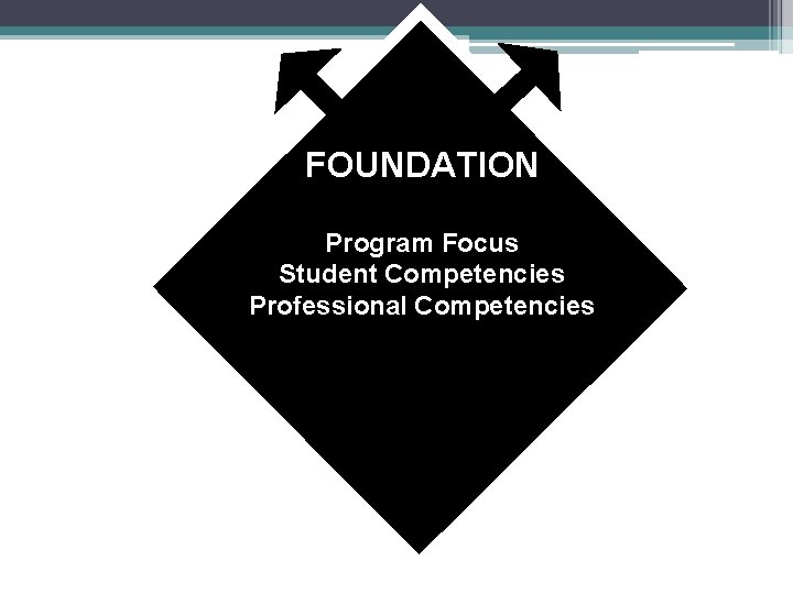 FOUNDATION Program Focus Student Competencies Professional Competencies 