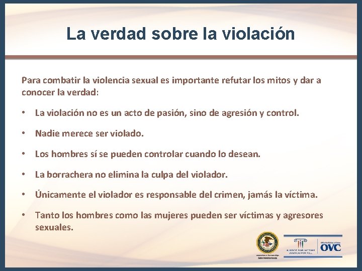 La verdad sobre la violación Para combatir la violencia sexual es importante refutar los La verdad sobre la violación Para combatir la violencia sexual es importante refutar los