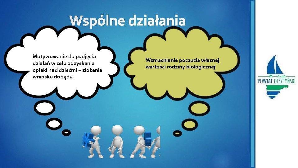 Wspólne działania Motywowanie do podjęcia działań w celu odzyskania opieki nad dziećmi – złożenie