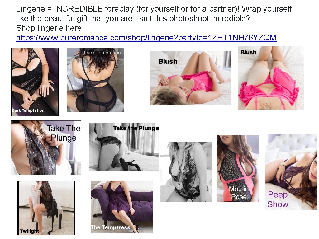 Lingerie = INCREDIBLE foreplay (for yourself or for a partner)! Wrap yourself like the