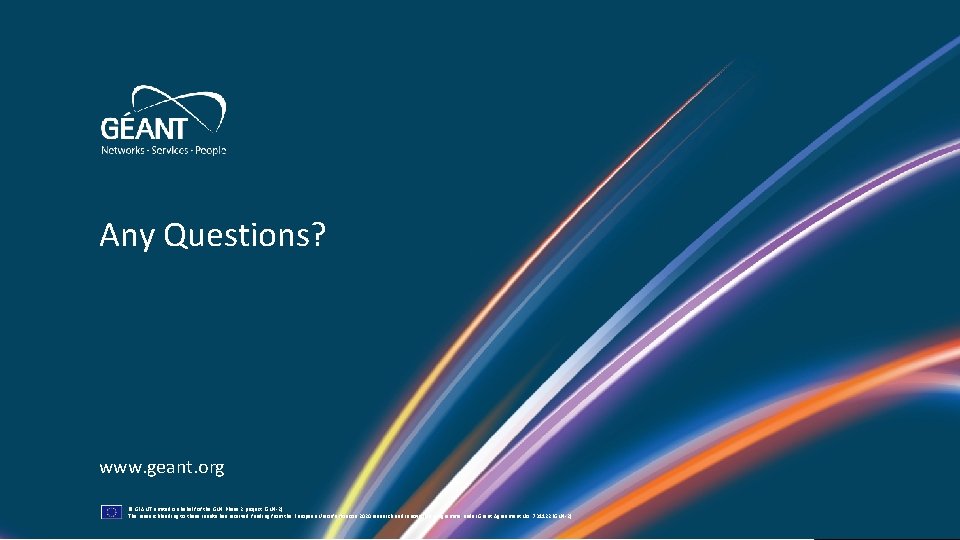 Any Questions? www. geant. org © GEANT Limited on behalf of the GN 4 Any Questions? www. geant. org © GEANT Limited on behalf of the GN 4