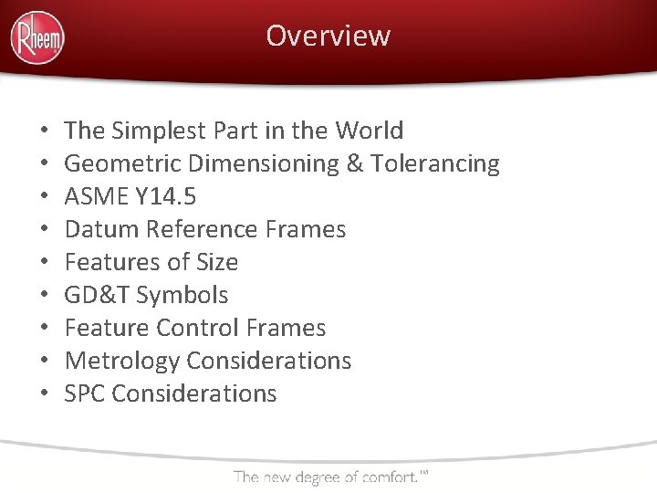 Overview • • • The Simplest Part in the World Geometric Dimensioning & Tolerancing