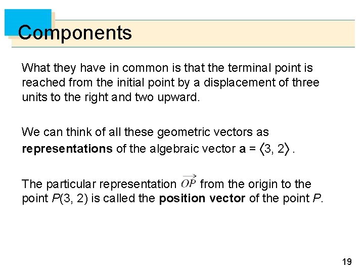 Components What they have in common is that the terminal point is reached from Components What they have in common is that the terminal point is reached from
