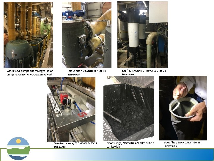 Water feed pumps and mixing/dilution pumps; ZAANDAM 7 -30 -18 Jankowiak Intake filter; ZAANDAM