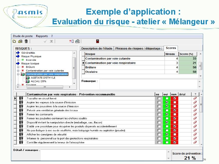 Exemple d’application : Evaluation du risque - atelier « Mélangeur » 06 November 2020