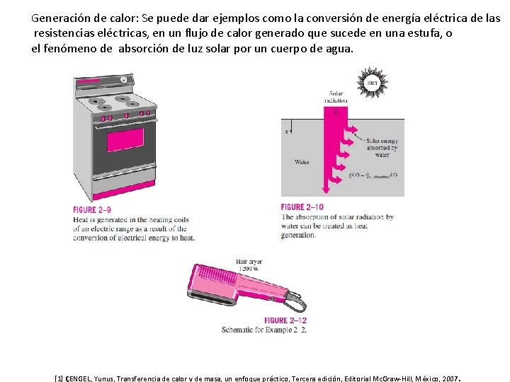 Generación de calor: Se puede dar ejemplos como la conversión de energía eléctrica de
