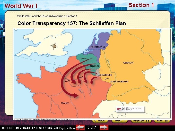 Section 1 World War I and the Russian Revolution: Section 1 Color Transparency 157: