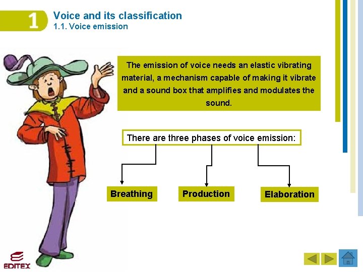 Voice and its classification 1. 1. Voice emission The emission of voice needs an Voice and its classification 1. 1. Voice emission The emission of voice needs an