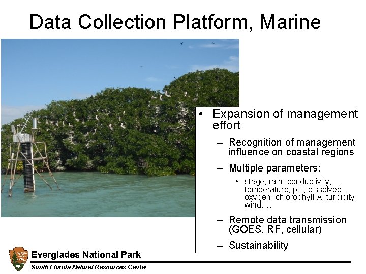 Data Collection Platform, Marine • Expansion of management effort – Recognition of management influence