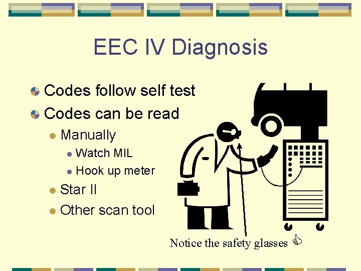 EEC IV Diagnosis Codes follow self test Codes can be read l Manually Watch