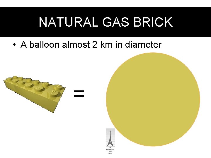 Natural GAS gas brick NATURAL BRICK • A balloon almost 2 km in diameter