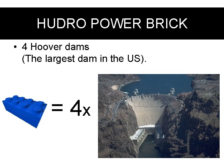 Hydro. POWER power brick HUDRO BRICK • 4 Hoover dams (The largest dam in
