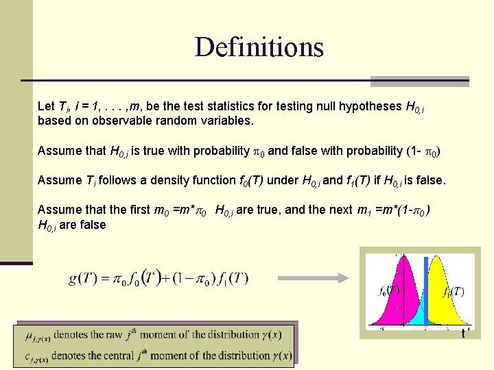 Definitions Let Ti, i = 1, . . . , m, be the test