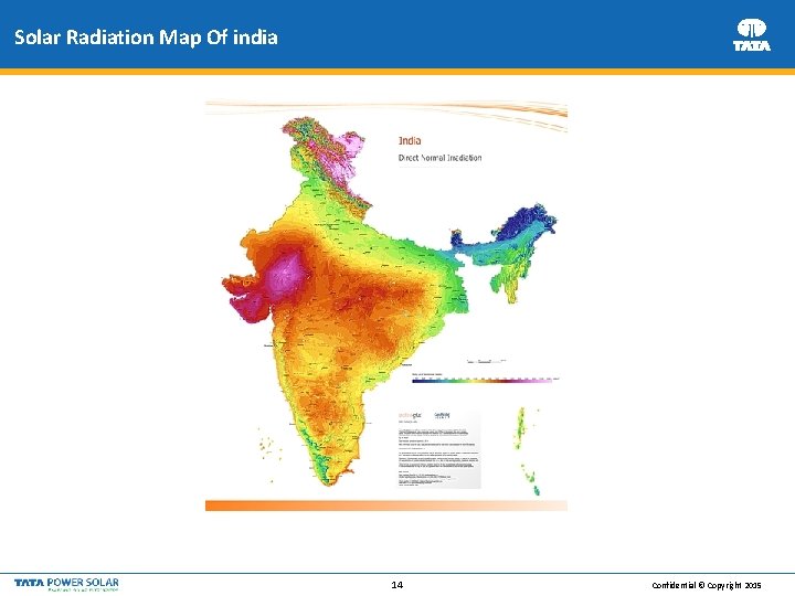 Solar Radiation Map Of india 14 Confidential © Copyright 2015 
