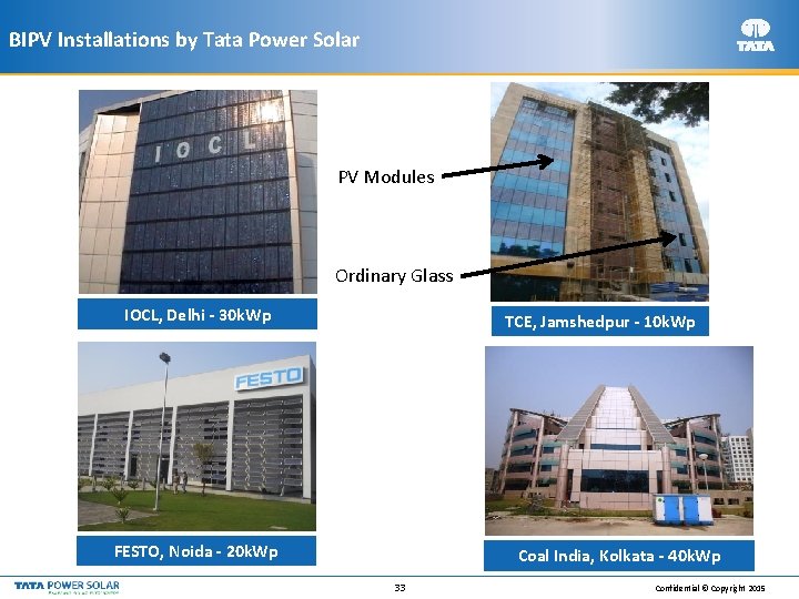 BIPV Installations by Tata Power Solar PV Modules Ordinary Glass IOCL, Delhi - 30
