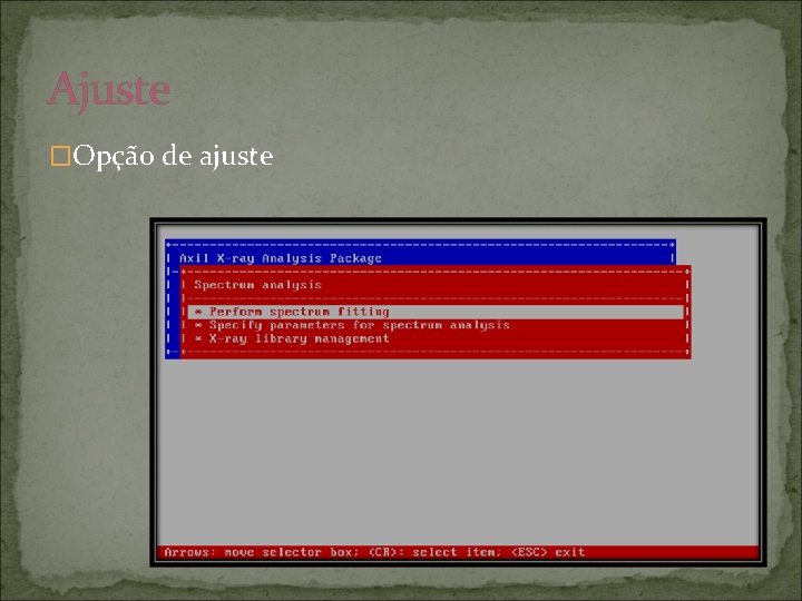 Ajuste �Opção de ajuste 