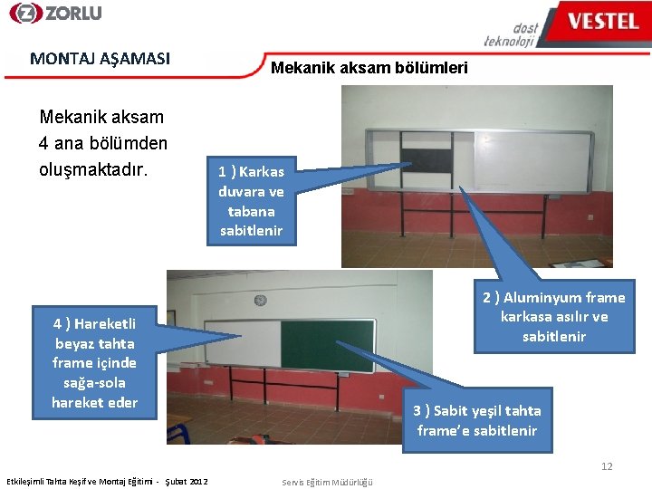 MONTAJ AŞAMASI Mekanik aksam 4 ana bölümden oluşmaktadır. Mekanik aksam bölümleri 1 ) Karkas