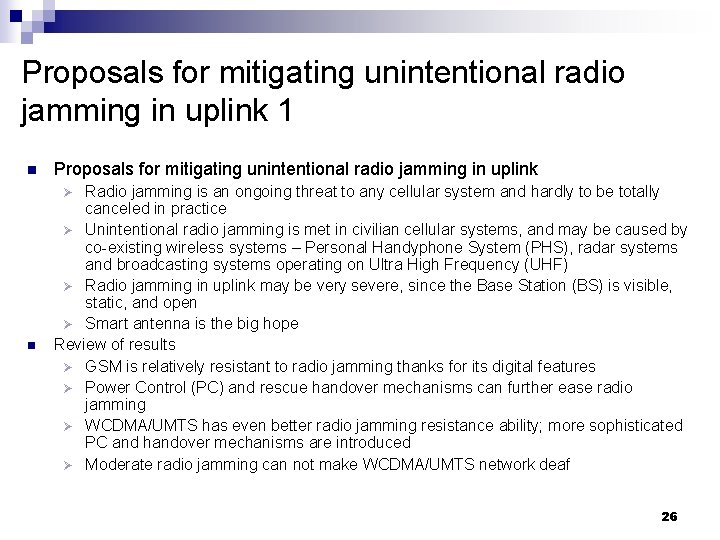 Proposals for mitigating unintentional radio jamming in uplink 1 n Proposals for mitigating unintentional