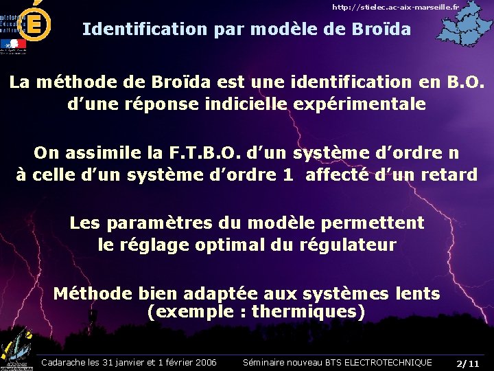 http: //stielec. ac-aix-marseille. fr Identification par modèle de Broïda La méthode de Broïda est http: //stielec. ac-aix-marseille. fr Identification par modèle de Broïda La méthode de Broïda est