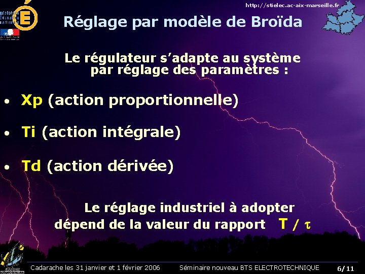 http: //stielec. ac-aix-marseille. fr Réglage par modèle de Broïda Le régulateur s’adapte au système http: //stielec. ac-aix-marseille. fr Réglage par modèle de Broïda Le régulateur s’adapte au système