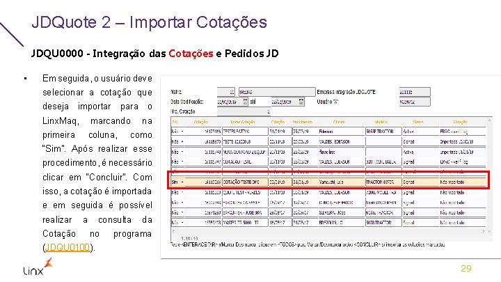 JDQuote 2 – Importar Cotações JDQU 0000 - Integração das Cotações e Pedidos JD