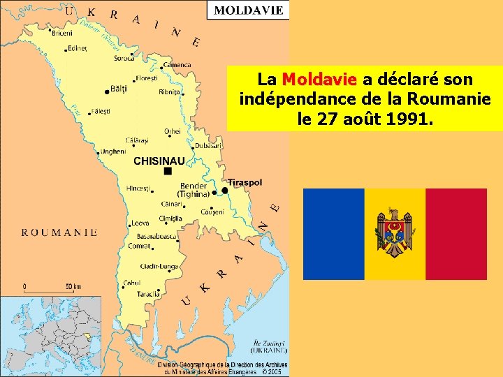La Moldavie a déclaré son Moldavie indépendance de la Roumanie le 27 août 1991.
